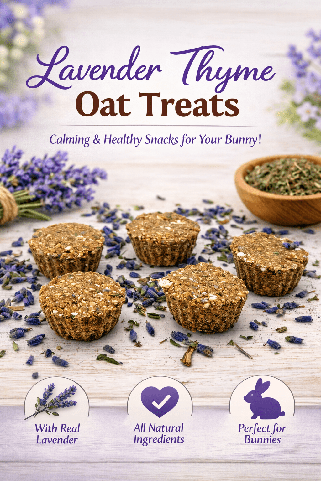 Lavender Thyme Oat Treats - Hippity Hop Pet Shop