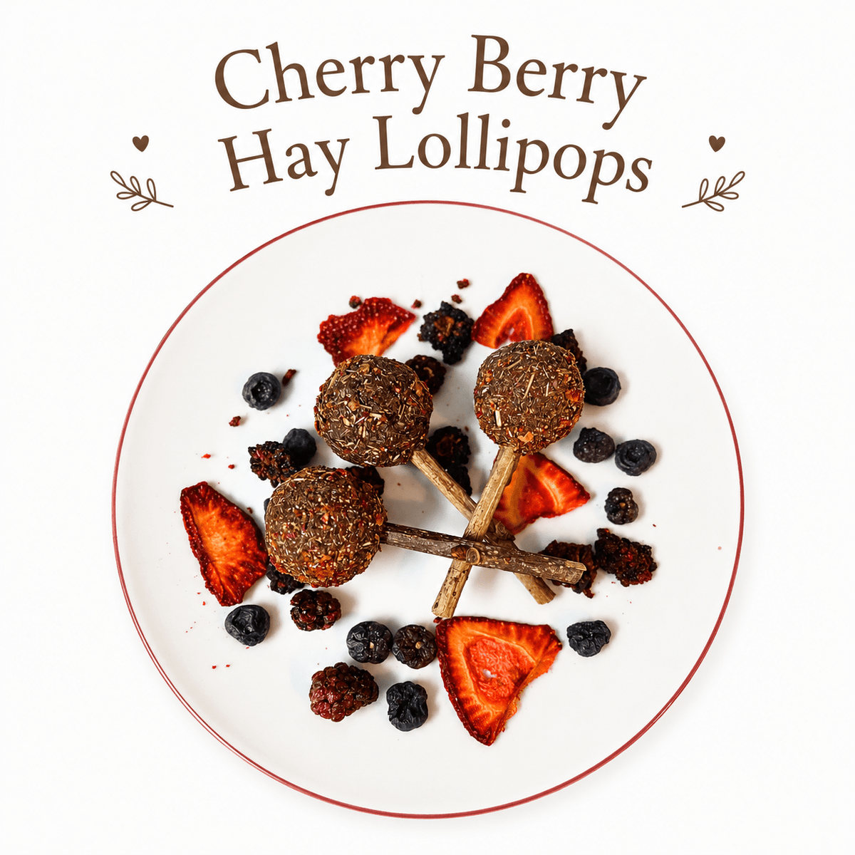 Cherry Berry Hay Lollipop - Hippity Hop Pet Shop