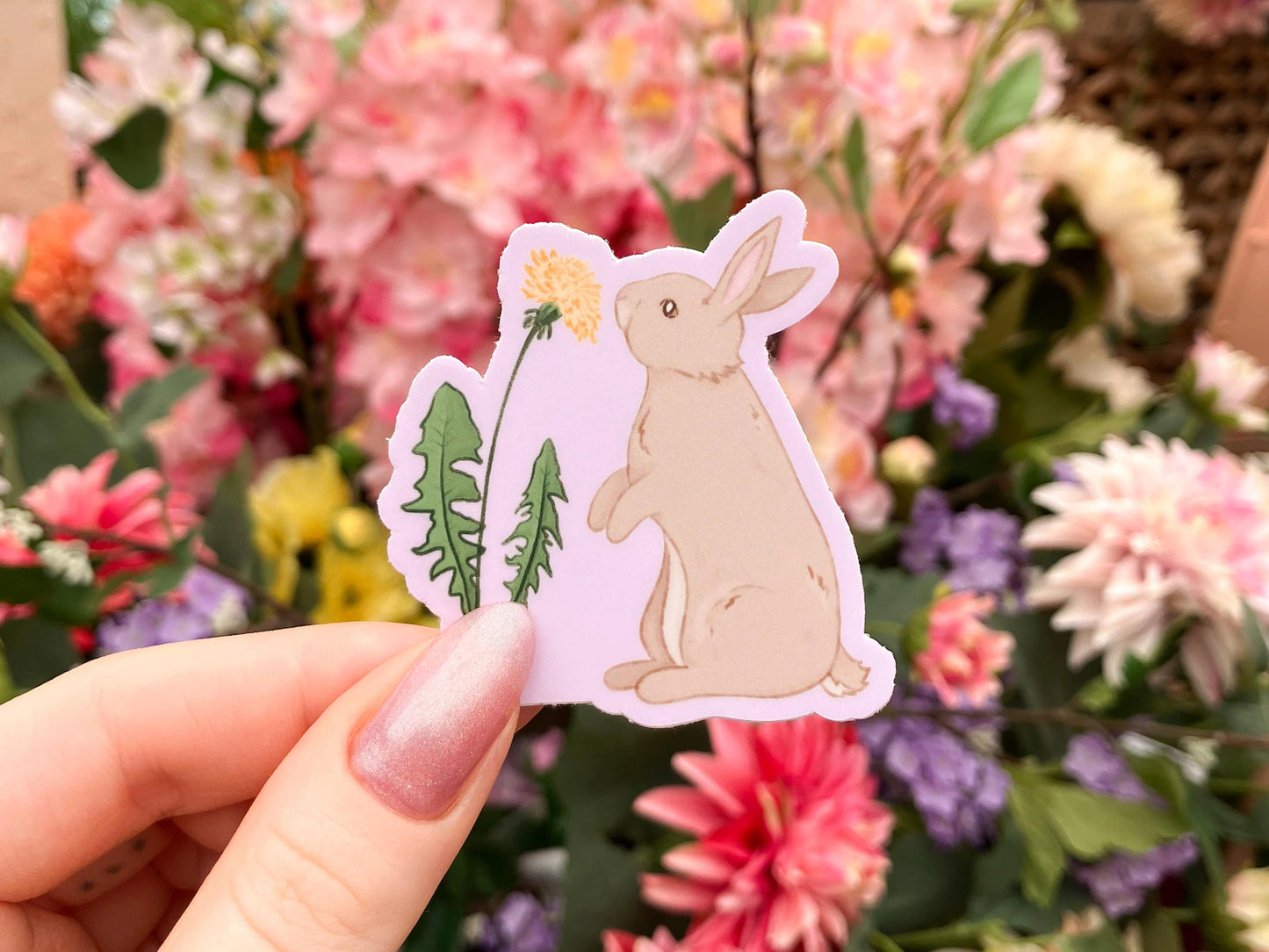 Flower Bunny Sticker