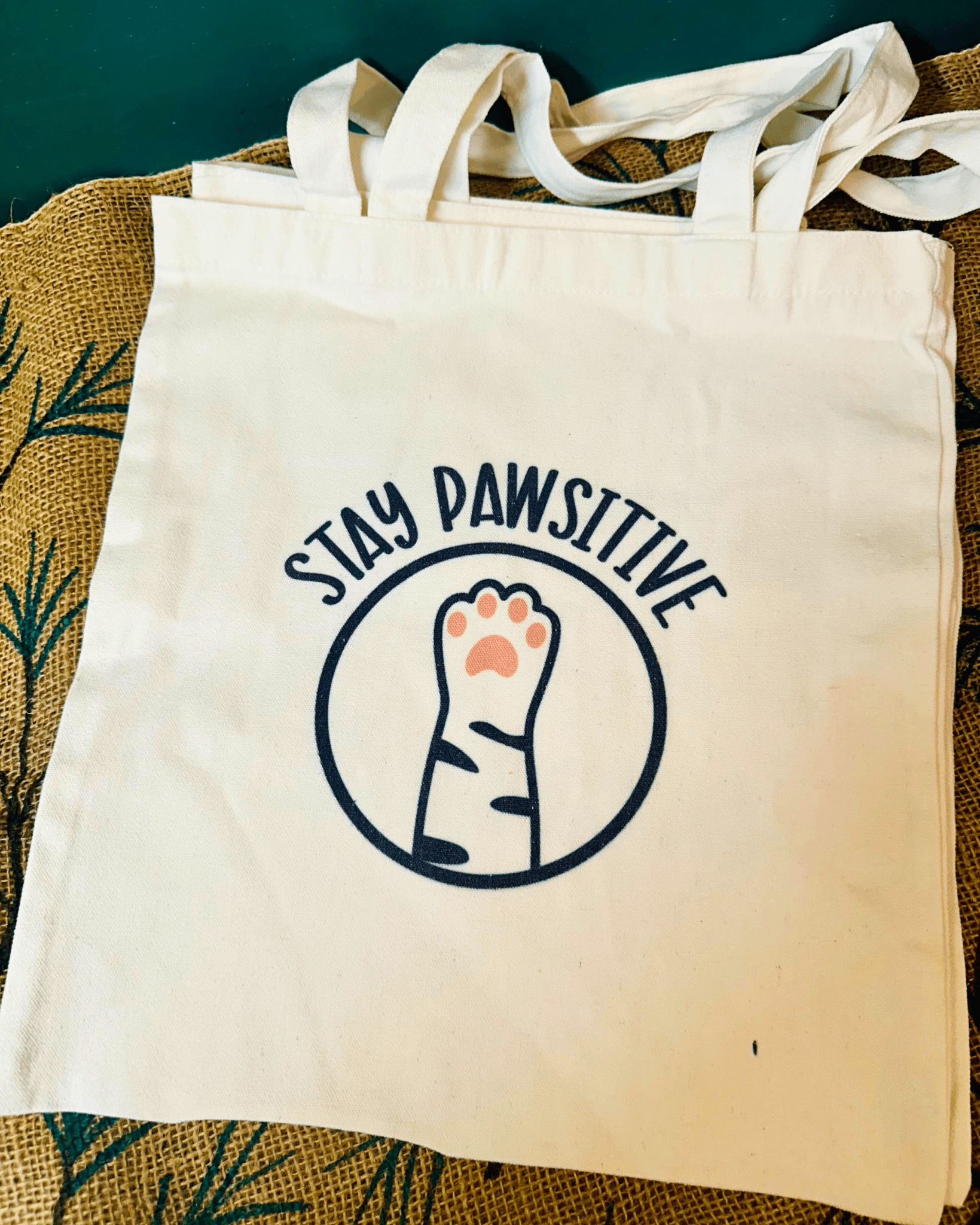 "Stay Paws - itive" Tote Bag - Hippity Hop Pet Shop