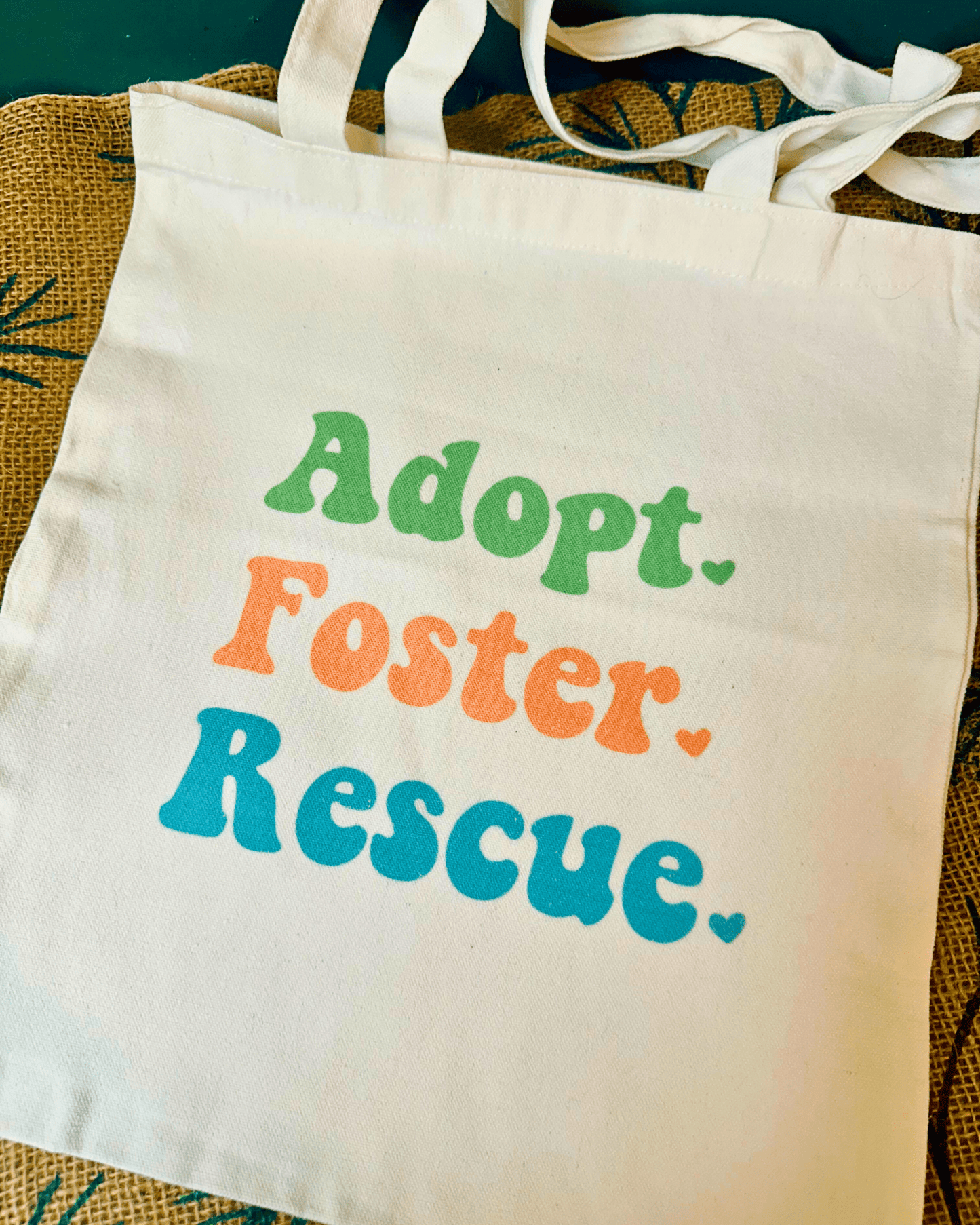 "Adopt, Foster, Rescue" Tote Bag - Hippity Hop Pet Shop