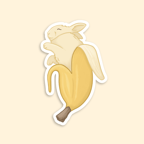 Banana Bunny Sticker - Hippity Hop Pet Shop