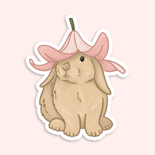 Flower Bunny Sticker - Hippity Hop Pet Shop