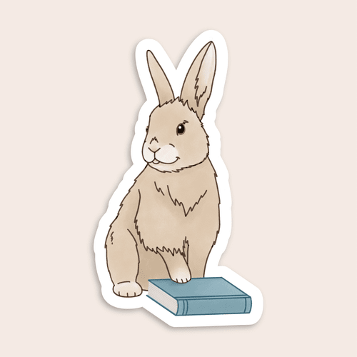 Book Bunny Sticker - Hippity Hop Pet Shop